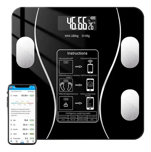 Balanza Digital De Baño Medicion Grasa Corporal Control App