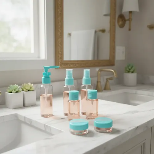 Set Kit Neceser Organizador Cosméticos Viaje Botellas Frasco