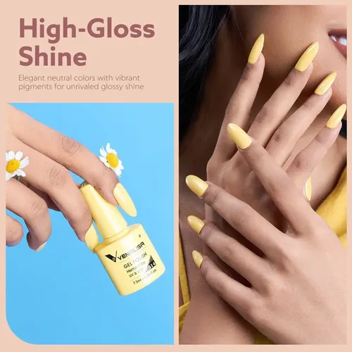 Set Gel Uñas Venalisa Vip5 60 Colores Con Base Y Top Coat