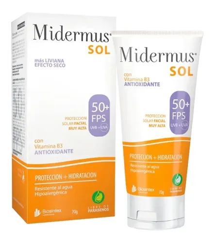 Midermus Protector Solar Facial Efecto Seco Fps 50 X 70 Ml