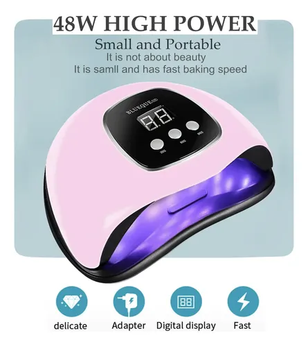 Lámpara Uv Led Bigbear 48w Para Uñas Gel Portátil