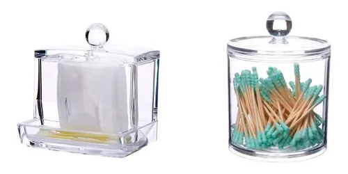 Organizador de maquillaje Castell Deco Algodón e Hisopos – transparente