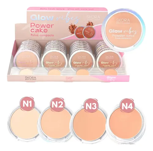 Polvo Compacto Color Para Sellar Maquillaje Glow Ribes Skora