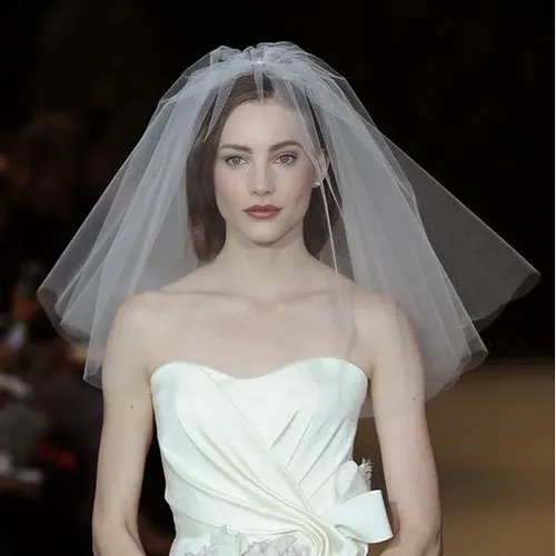 Velo De Novia Accesorios De Boda Simple Double Naked Ts464