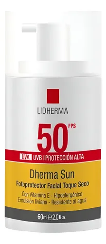 Lidherma Protector Solar Facial Toque Seco Dherma Sun 50fps