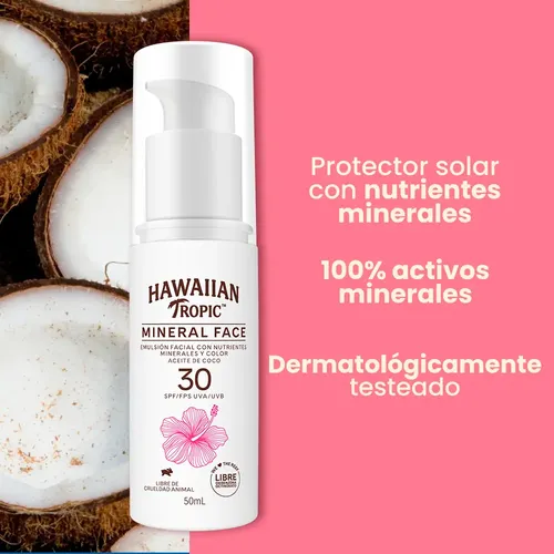 Hawaiian Tropic Mineral Face Color Emulsión Solar Fps30