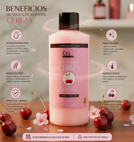 Shock Keratina Cereza 1 Litro, Onix Profesional