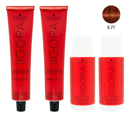 Schwarzkopf Igora Royal X2 Tintura 6.77 + Oxidante 20v Local Tono 6.77 – Oxidante 20 Vol