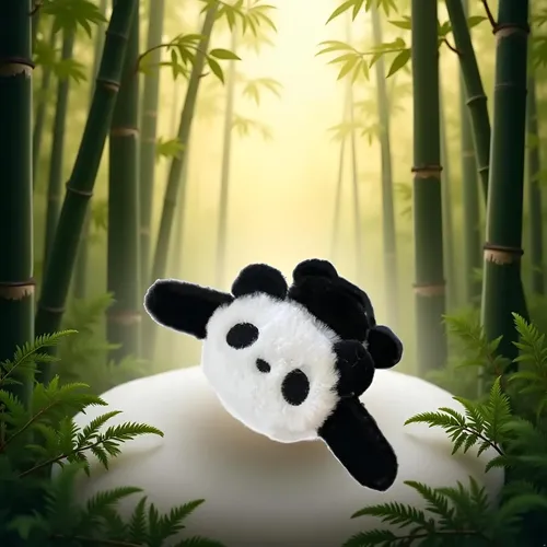 Double-sided Hair Clip With Black Plush Panda Design
