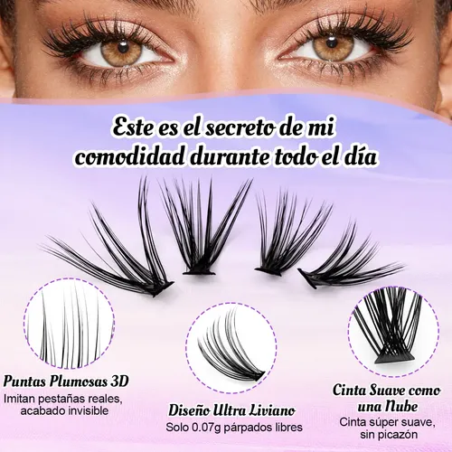 Set De Pestañas Postizas 30d Y 40d, 280 Unidades Color Negro