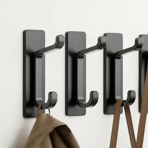 Set de 4 Ganchos de Pared Dobles Adhesivos Jazak para Baño y Cocina
