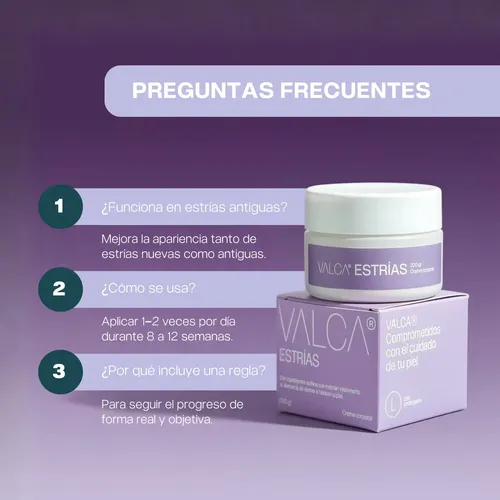 Crema Tratamiento Estrias Rojas/blancas Valca 200gr C/regla