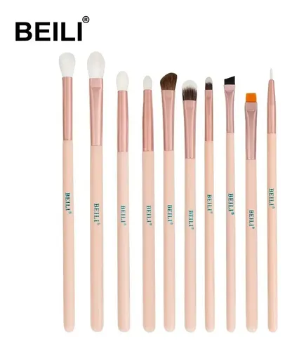 Set 10 Brochas Para Ojos Pelo Mixto Beili