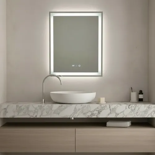 Espejo Led Para Baño 60×80 Desempañador 3 Luces Dimer Touch
