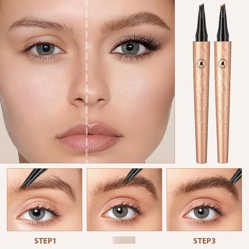 Lápices De Cejas Microblading 3d 4 Puntas Negro Marrón