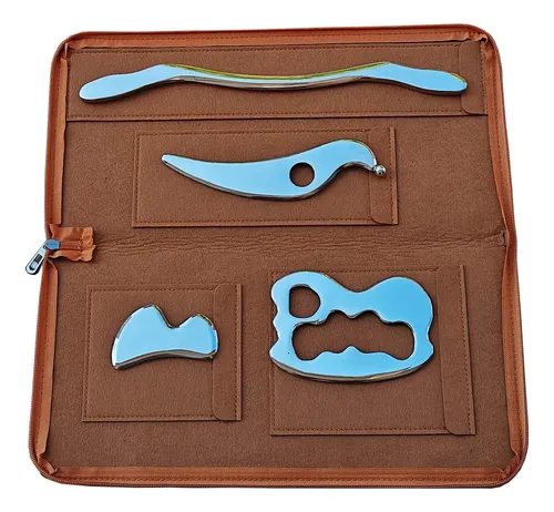 Masajeador Forqoqo Set De 4 Piezas De Gua Sha De Acero Inoxi