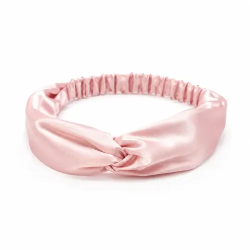 Vincha de saten elastica para el pelo antifreeze suave rosa