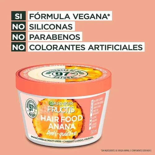Mascarilla Fructis Hair Food Anana Anti Quiebre 350ml