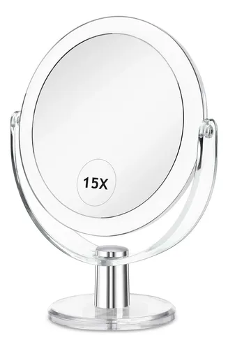 Espejo De Tocador Con Soporte, Aumento De 1x/15x, Doble