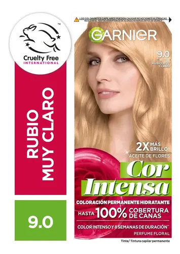 Kit Tintura Permanente Cor Intensa Tono 9.0 Rubio Muy Claro Garnier