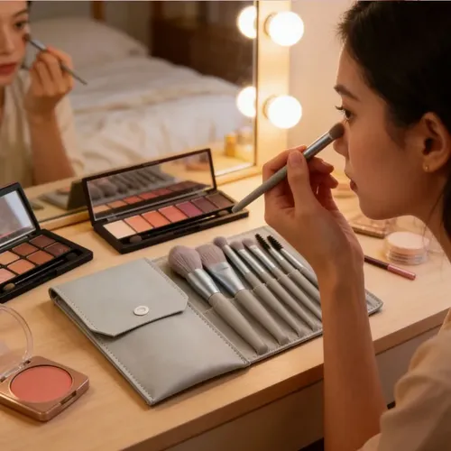 Set 8 Brochas De Maquillaje Con Estuche Portátil
