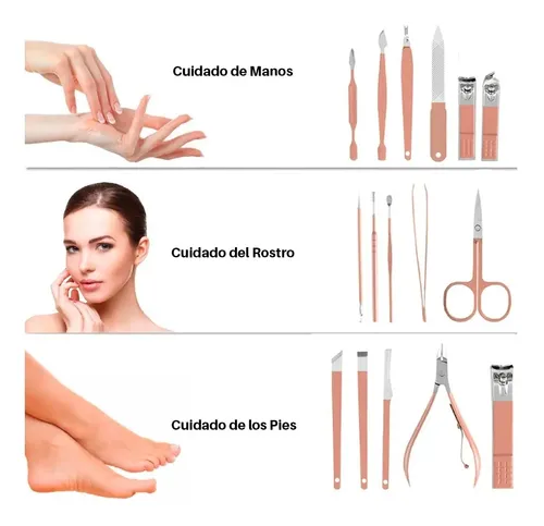 X16 Piezas Manicuria Cuticulas Repujador Lima Pinza Manos