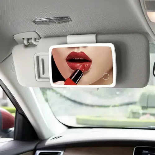 Espejo Maquillaje Auto Táctil Luces Led Parasol Retractil