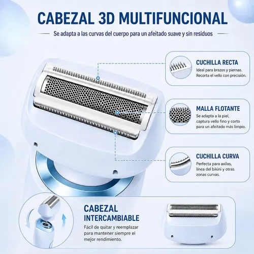 2en1 Doble Cabeza Depilador Corporal Recargable Indolor Usb
