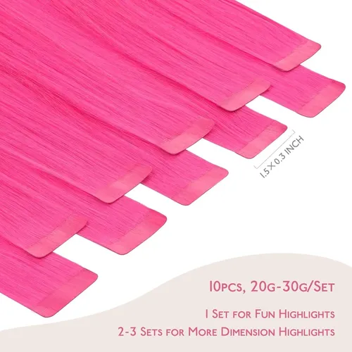 Extensiones De Cabello Con Cinta Wennalife Hot Pink 14” 25