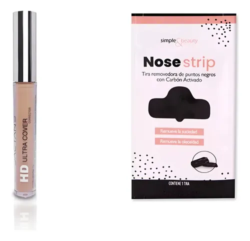 Corrector Liquido Tapa Ojeras + 6 Banditas Quita Puntos Negr