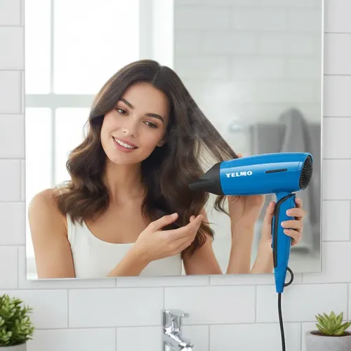 Secador Para Cabello 1400w Color Azul Yelmo Sc-3620 Plegable