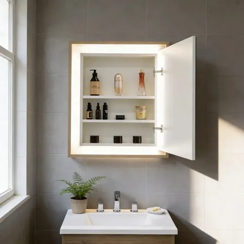 Botiquin para baño Bernova Luz táctil – Olmo