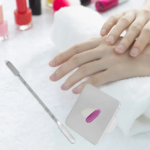 Set De Paletas De Acero Inoxidable Para Maquillaje Y Uñas