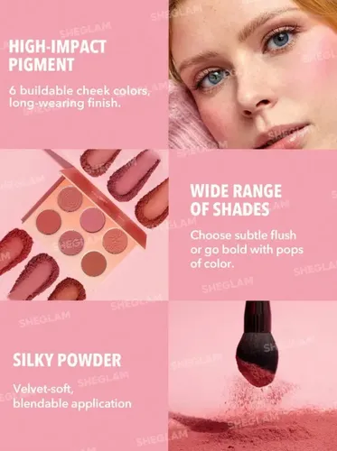 Sheglam Paleta De Rubor Floral Flush 6 Tonos Tono Del Maquillaje Rosa