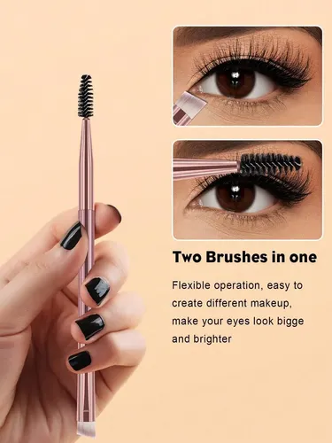 W Pset 7 Brochas Maquillaje Doble Punta Color Rosa