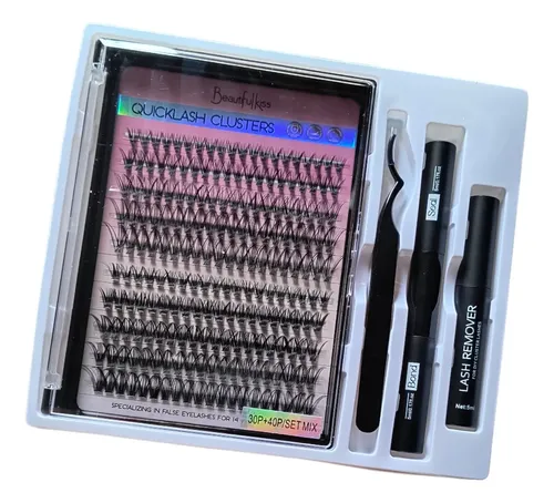 Pestañas Postizas Cluster Beautifull Kiss Kit De Aplicación