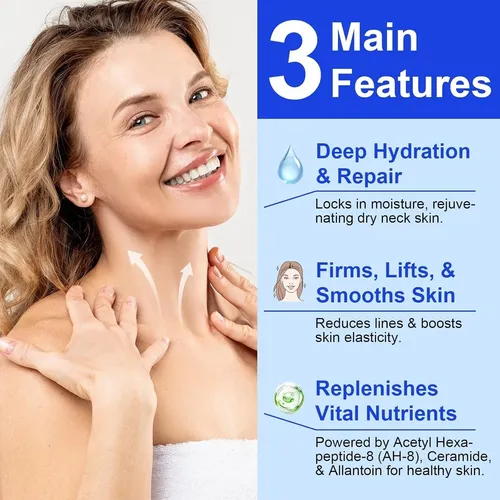 Crema Para Cuello Reafirmante Ah-8 Con Rodillo Masajeador