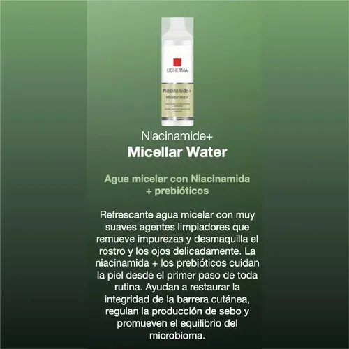 Agua Micelar Desmaquillante Lidherma Niacinamida Anti Acne
