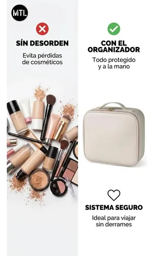 Alhajero Neceser Mtl Organizador Portátil Con Luz Led Espejo Bandeja Desplegable 6 Compartimentos Ajustables Material Pu Resistente Diseño Elegante Color Blanco Accesorios Maquillaje Viaje