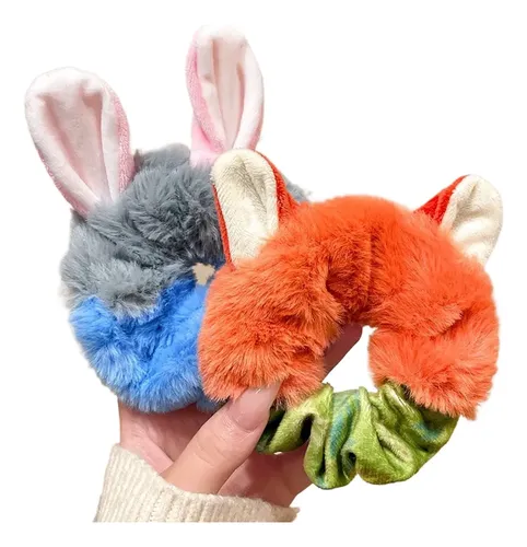Scrunchies Conejo Zorro Lazo Kawaii 2uds Tipo01