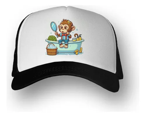 Gorra  Mono En El Baño Espejo  Shower