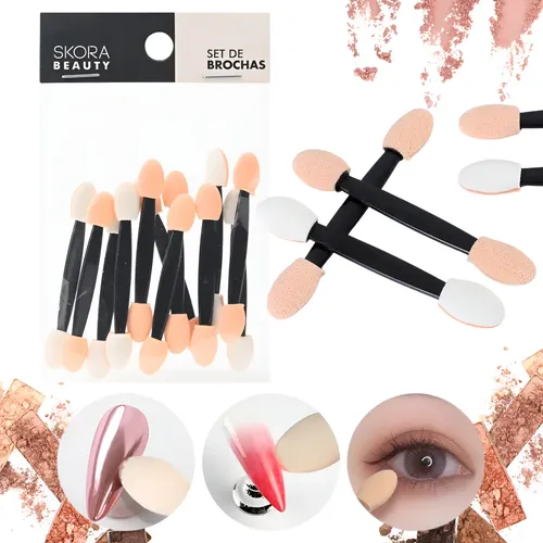 Set X12 Brochas Aplicadores Para Maquillaje Manicura Skora