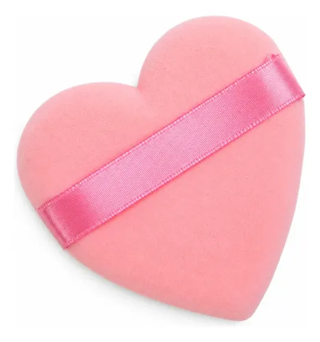Kit De 2 Esponjas De Terciopelo En Forma De Corazón Rosa Cla