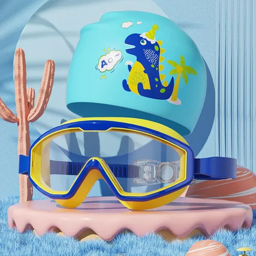 De Natación Para Niños, Gorro De Azul Amarillo