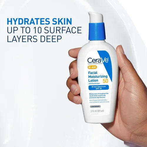 Loción Hidratante Facial Cerave Am Spf 50, 3 Onzas