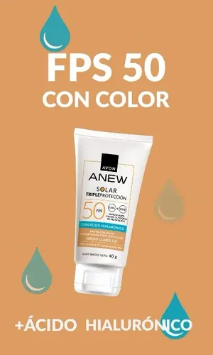 Avon Anew Protector Solar Medio3.0facial Fps50 C/hialuronico