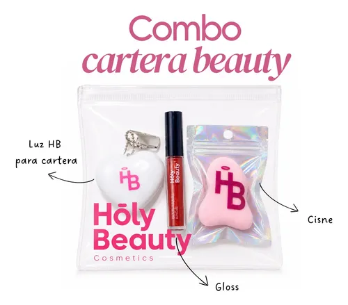 Set Holy Beauty Gloss Labial Cisne Luz Hb Y Neceser