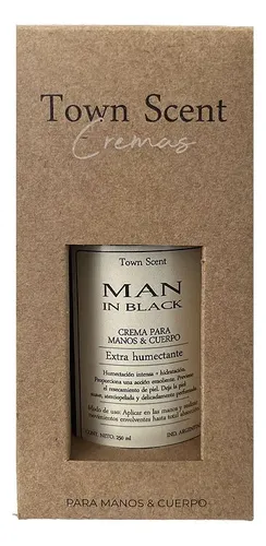 Crema Humectante Manos Cuerpo Town Scent Man In Black 250ml Dosificador