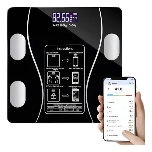 Báscula De Baño Electrónica Bluetooth Digital Inteligente .