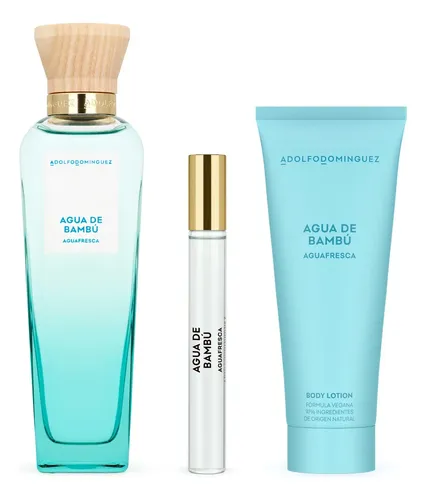 Set Adolfo Domínguez Agua De Bambu Woman Edt 120ml + Body Lotion 75ml + Travel Size 10ml